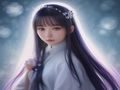 户外樱花季白丝美女写真拍摄现场，摄影师使用长焦镜头捕捉模特在樱花树下的自然姿态，画面粉白色调温柔唯美