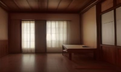 白丝美女室内日系风格搭配，简洁白色系卧室背景，模特穿白色连裤袜配浅色短裙，落地窗自然光柔和打亮整体造型